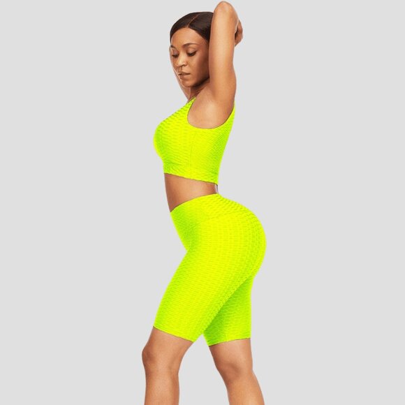 CoolFlexx Tummy Control Activewear Set, Yellow - Picture 1 of 3